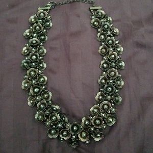 Bronze flower necklace short